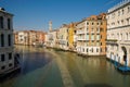 View of Grand canal taken from Rialto bridge in Venice, Italy Royalty Free Stock Photo