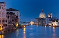 View on Grand Canal in Venice at night Royalty Free Stock Photo
