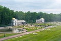 View of The Grand Cascade fountain in Peterhof