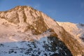 View of Grand couloir at sunset in the French Alps Royalty Free Stock Photo