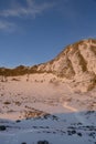 View of Grand couloir at sunset in the French Alps Royalty Free Stock Photo