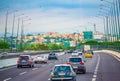 View of A90 Grande Raccordo Anulare motorway Italy Royalty Free Stock Photo