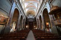 View of the grandstand organ, a \'monument historique\', and nave at the Notre-Dame de la Daurade, Toulouse, France