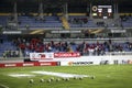 View of the grandstand in UEFA Europa League game between Qabala Royalty Free Stock Photo