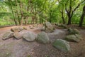 View into the grave chamber on Dolmen site 17 Royalty Free Stock Photo