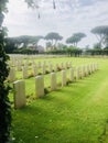 View of graves of soliders died during second world war in italy Royalty Free Stock Photo