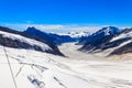 View of Great Aletsch Glacier, largest glacier in the Alps and UNESCO heritage, in Canton of Valais, Switzerland Royalty Free Stock Photo