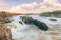 View of the Great Falls of the Potomac River on an early winter morning Royalty Free Stock Photo