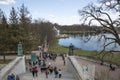 View of the Great Pond of Catherine Park from the Cameron Gallery in Pushkin