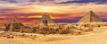 View on the Great Sphinx by the Egypt Pyramid Complex, Giza Royalty Free Stock Photo