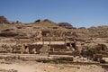 View of The Great Temple and Arched Gate in ancient city Petra, Royalty Free Stock Photo
