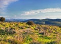 View on green biblical landscape and Archaeological Ruins Beit Guvrin Maresha during winter time, Israel Royalty Free Stock Photo