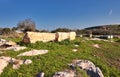 View on green biblical landscape and Archaeological Ruins Beit Guvrin Maresha during winter time, Israel Royalty Free Stock Photo