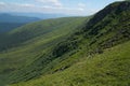 View of the green Carpathian mountains. On the way to Mount Hoverla, the highest point in Ukraine.