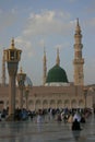 A View of Green Dome in al-Masjid an-Nabawi Royalty Free Stock Photo