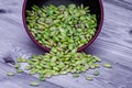 View of green lima beans also known as mocha kottai in tamil language Royalty Free Stock Photo