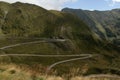 View of green mountains and Transfagarasan mountain road in Romania Royalty Free Stock Photo
