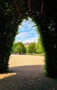 View through the green pergola of Schwerin Castle Royalty Free Stock Photo