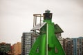 DURBAN HARBOUR, DURBAN, KWA-ZULU NATAL, SOUTH AFRICA - TOP OF GREEN MARKER BUOY IN DURBAN HARBOUR