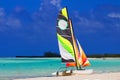 View of a catamaran on a Cuban beach Royalty Free Stock Photo