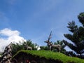 The view of greenery in the Farm House with bright blue sky, Lembang, Indonesia