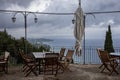 View on the greenery and Ionian sea, Achilleio, Corfu Royalty Free Stock Photo