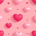 view Greeting card design hearts pattern on pink for special occasions