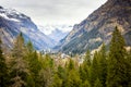 View of Gressoney and Monte Rosa from a window of Castel Savoia.  Aosta, Italy Royalty Free Stock Photo