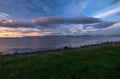 View from Grettislaug to the SkagafjÃÂ¶rÃÂ°ur fjord on a midsummer night