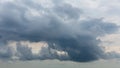 View of grey cloudy summer sky before rain. Nature background.