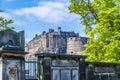 A view from Greyfriars Graveyard towards the castle in Edinburgh, Scotland