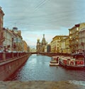 View from Griboyedov Canal on Church of the Savior on Blood. Royalty Free Stock Photo