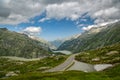 View on Grimselsee lake on high mountain pass Grimselpass Royalty Free Stock Photo