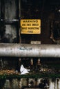 Grimy Warning Sign - Abandoned Hickling Power Station - Corning, New York