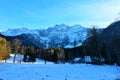 View of Grintovec mountain from Zgornje Jezersko Royalty Free Stock Photo