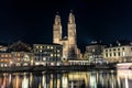 View of the Grossmunster cathedral in Zurich Royalty Free Stock Photo