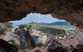 View from Grotta dei vasi rotti, Capo Caccia, Alghero, Sardinia, Italy Royalty Free Stock Photo