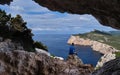 View from Grotta dei vasi rotti, Capo Caccia, Alghero, Sardinia, Italy Royalty Free Stock Photo