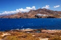 A view of Grotta part of Naxos town from the temple of Delian Apollo