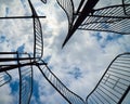 Sculpture of barricades and blue sky