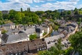 View of Grund district and Alzette river in Luxembourg Royalty Free Stock Photo