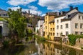 View of Grund district and Alzette river in Luxembourg Royalty Free Stock Photo