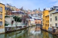 View from the Grund up to the Old Town of Luxembourg