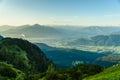 View from Gruttenhuette, an alpine hut on Wilder Kaiser mountains, Going, Tyrol, Austria -  Hiking in the Alps of Europe Royalty Free Stock Photo