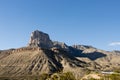 View of the Guadalupe Mountains and El Capitan from highway 62 Royalty Free Stock Photo