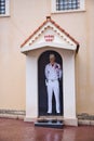 View of a guard at The Princes palace in Monaco