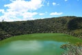 A view of the Guatavita lake in the national park of the same name. Cordillera Oriental of the Colombian Andes in Sesquile,