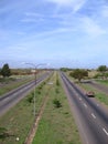 View of the Guayana Avenue, by the Matanzas industrial zone, Puerto Ordaz, Venezuela.