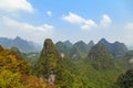 View of Guilin mountains on a clear sunny day Royalty Free Stock Photo