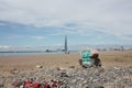 View of the Gulf of Finland and high-rise building